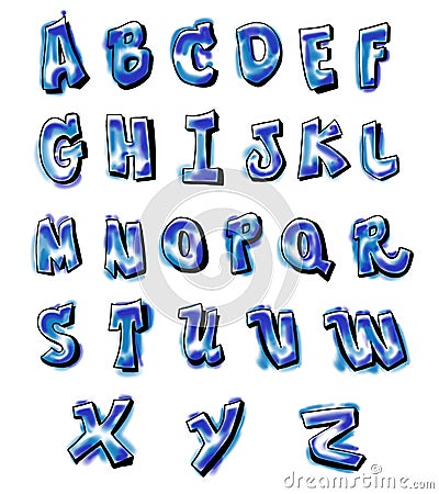 alfabet in graffiti. HET ALFABET VAN GRAFFITI