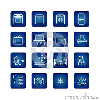 Household Appliances on Household Appliances Icons Set  Click Image To Zoom